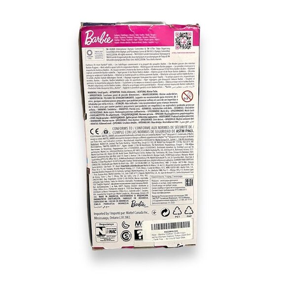 Barbie Tank Top Pants Cuff Blue Tokyo 2020 Olympics Fashion Dolls Sports Memory - Picture 2 of 2